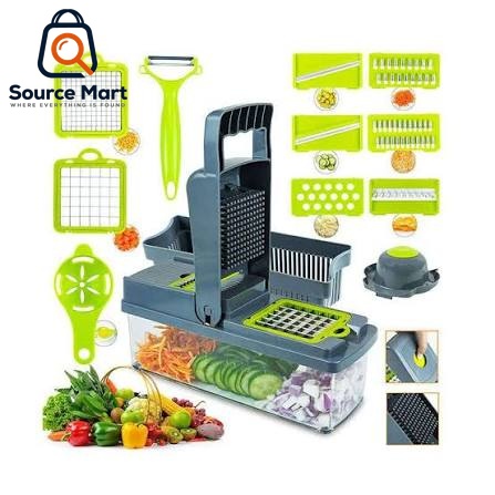 16-in-1 Vegetable Slicer & Chopper(১৬-ইন-১ মাল্টিফাংশনাল ভেজিটেবল স্লাইসার ও চপার)